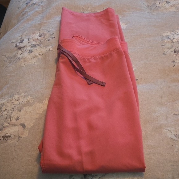 Figs Vibrant Coral Top/ Small Tall Livingston Pants - Picture 3 of 5